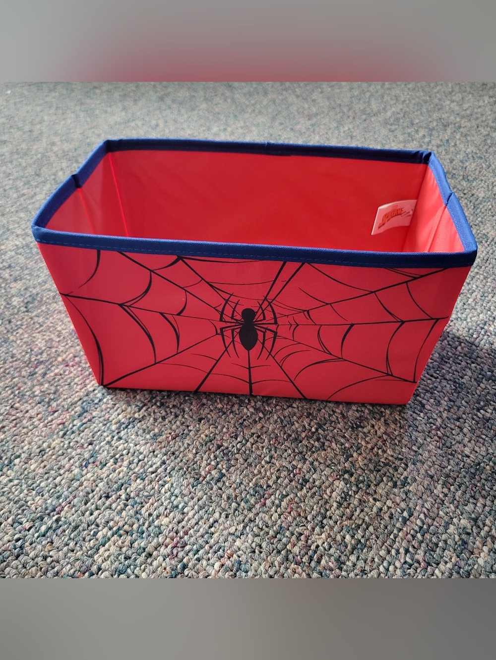 Marvel Spider-Man Red Fabric Storage Bin with Blue Rim
